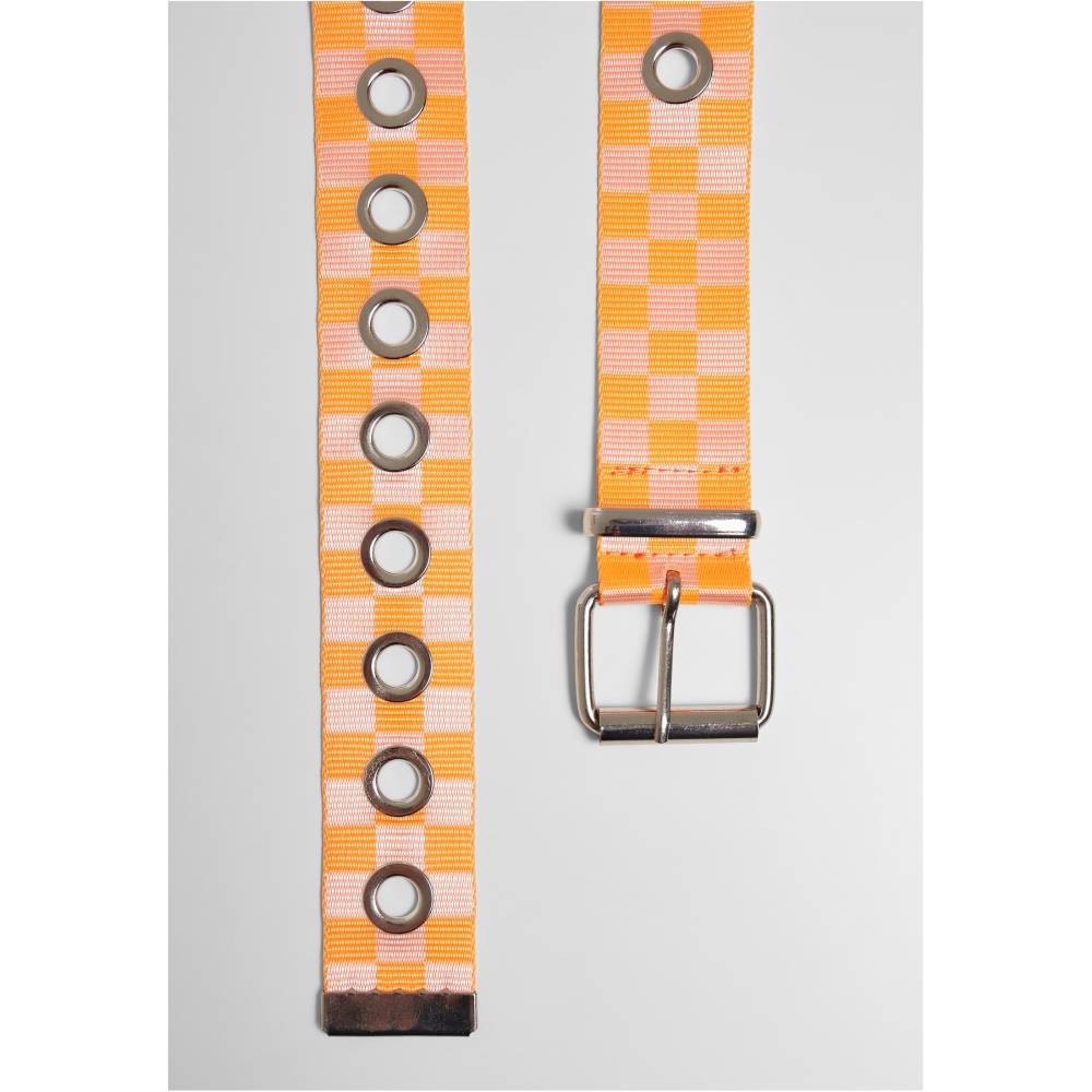 Urban Classics - Checker with Eyelets Riem - Oranje/Wit